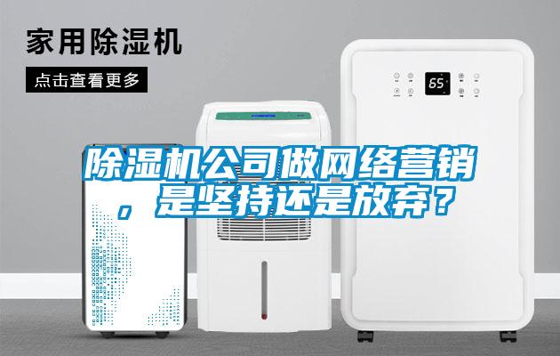 除濕機公司做網絡營銷，是堅持還是放棄？