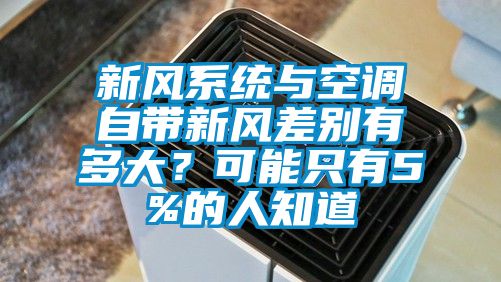 新風系統與空調自帶新風差別有多大？可能只有5%的人知道